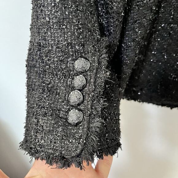 WHBM Studio Tweed Double Breasted Blazer Size 16 Black Goth Witchy Career NWT - Picture 6 of 11